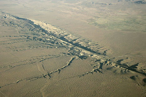 Aerial view of faultline