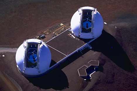 A view of two observatories from above