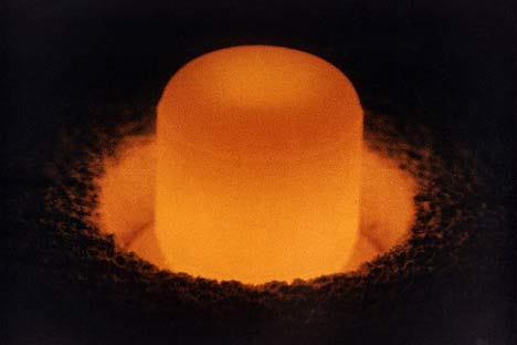Bright orange molton looking cylinder